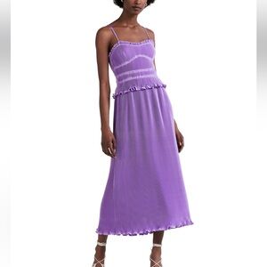 NWT Derek Lam 10 Crosby Brisha Pleated Cami Maxi Dress. Plisse